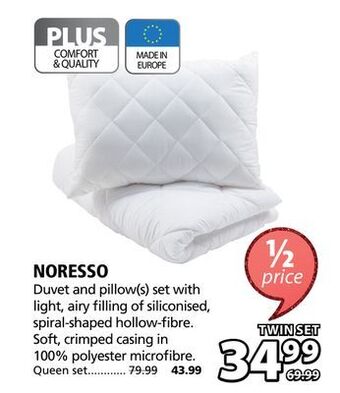 JYSK Noresso duvet and pillow offer