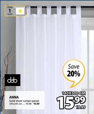 JYSK Anna solid sheer curtain panel offer