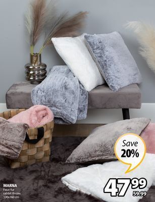 JYSK Marna faux fur rabbit throw offer