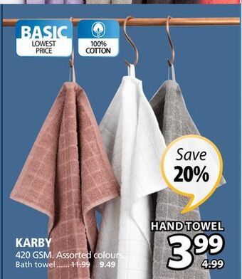 JYSK Karby hand towel offer