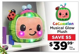 Showcase Cocomelon musical glow plush offer