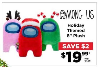 Showcase Among us holiday themed 8" plush offer