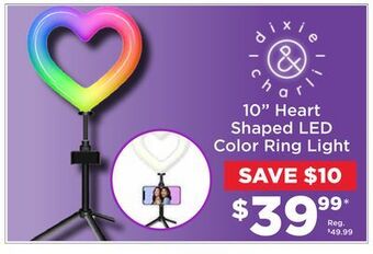 Showcase 10" heart shaped led color ring light offer
