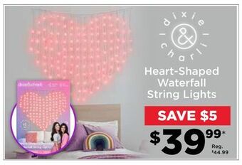 Showcase Heart-shaped waterfall string lights offer