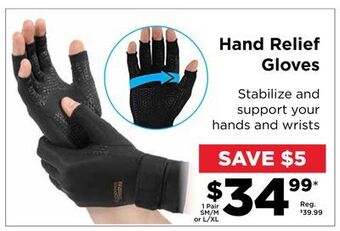 Showcase Hand relief gloves offer