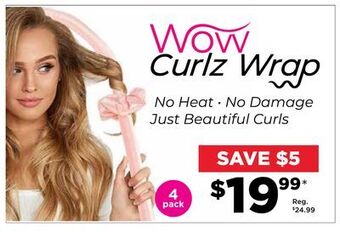 Showcase Wow curlz wrap heatless hair curler 4pc offer