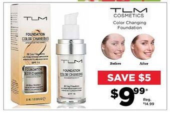 Showcase Tlm color changing foundation- green-dark skin offer