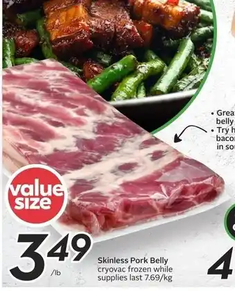 Sobeys Skinless Pork Belly offer