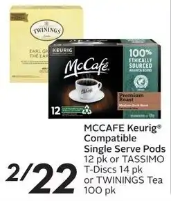 Sobeys Mccafe Keurig Compatible Single Serve Pods Or Tassimo Or Twinings Tea offer
