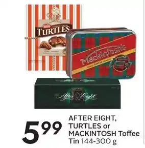Sobeys After Eight, Turtles, Mackintosh Toffee Tin offer