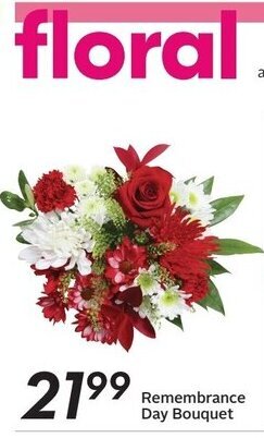 Sobeys Remembrance Day Bouquet offer