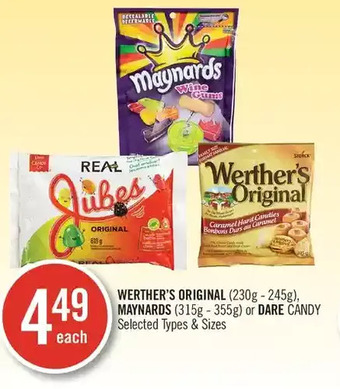 Shoppers Drug Mart Werther's original, maynards or dare candy offer