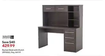Staples Sunjoy ryman desk with hutch offer