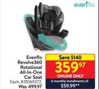 Walmart Evenflo revolve360 rotational all-in-one car seat offer