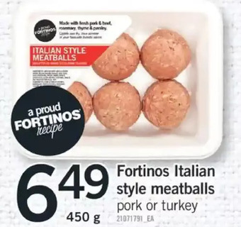 Fortinos Fortinos italian style meatballs offer