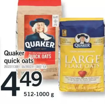 Fortinos Quaker quick oats offer