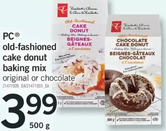 Fortinos Pc old-fashioned cake donut baking mix offer