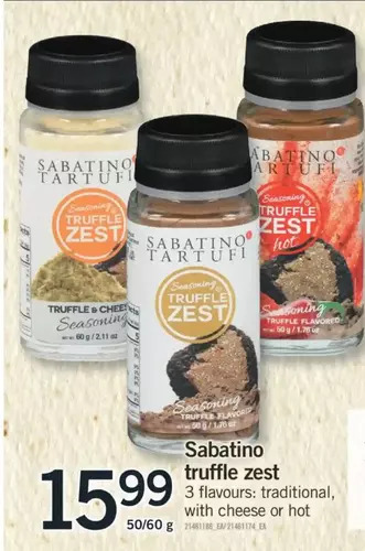 Fortinos Sabatino truffle zest offer