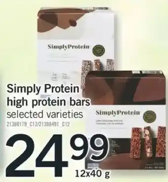 Fortinos Simply protein high protein bars offer