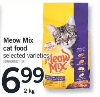 Fortinos Meow mix cat food offer