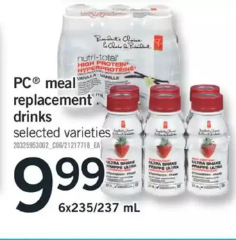 Fortinos Pc meal replacement drinks offer