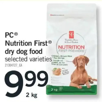 Fortinos Pc nutrition first dry dog food offer