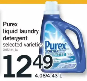 Fortinos Purex liquid laundry detergent offer