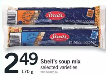 Fortinos Streit's soup mix offer