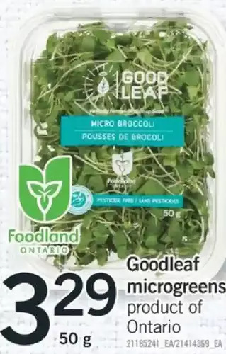 Fortinos Goodleaf microgreens offer