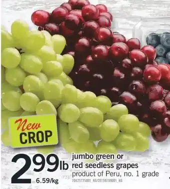 Fortinos Jumbo greenor red seedless grapes offer