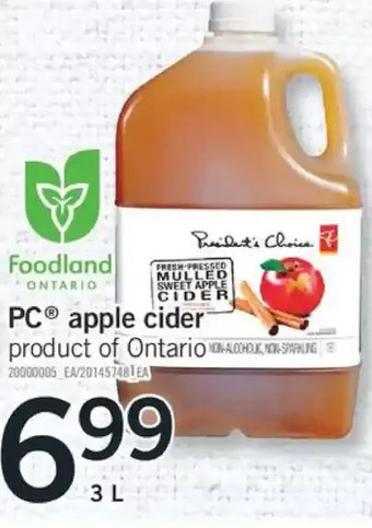 Fortinos Pc apple cider offer