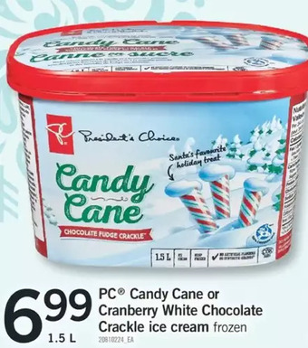 Fortinos Pc candy cane or cranberry white chocolate crackle ice cream offer