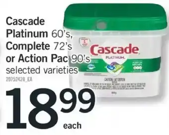 Fortinos Cascade platinum complete or action pac offer
