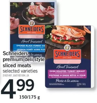 Fortinos Schneiders premium deli style sliced meats offer