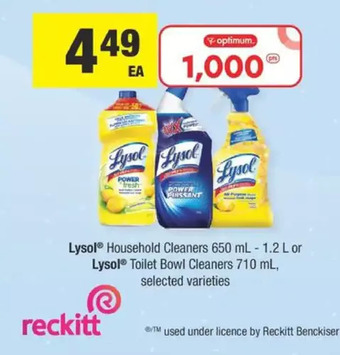 Fortinos Lysol household cleaners or lysol toilet bowl cleaners offer