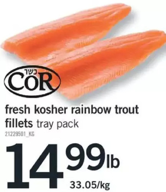 Fortinos Fresh kosher rainbow trout fillets offer
