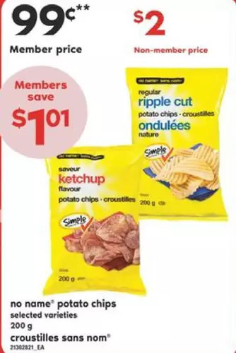Valu-mart No name potato chips offer