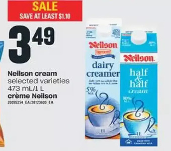 Valu-mart Neilson cream offer