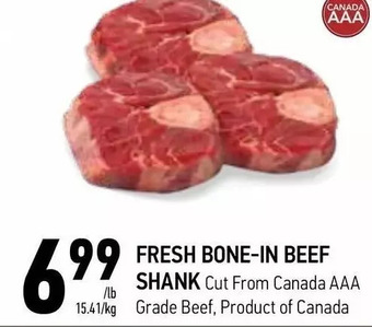 Fresh bone-in beef shank