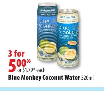 London Drugs Blue Monkey Coconut Water offer