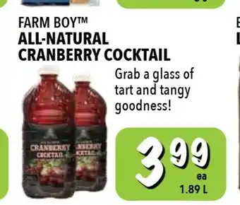 Farm Boy All-Natural Cranberry Cocktail offer