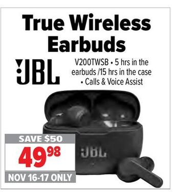 2001 Audio Video Jbl true wireless earbuds offer