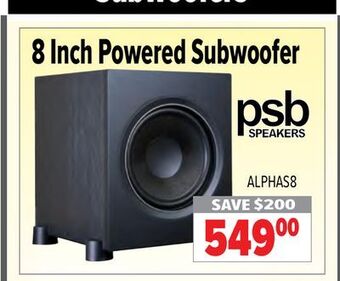 2001 Audio Video 8 inch powered subwoofer offer