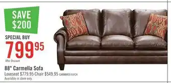 The Brick Carmella faux leather sofa - sable offer