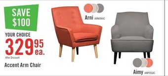 The Brick Arni linen-look fabric accent chair - orange offer