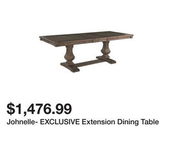 Ashley Furniture Johnelle- exclusive extension dining table offer