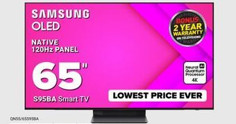 Visions Electronics Samsung oled native 120hz panel 65" s95ba smart tv offer