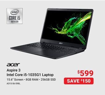 Visions Electronics Acer aspire 3 intel core i5-1035g1 laptop offer