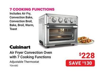 Visions Electronics Cuisinart air fryer convection oven with 7 cooking functions offer