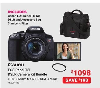 Visions Electronics Canon eos rebel t8i dslr camera kit bundle offer